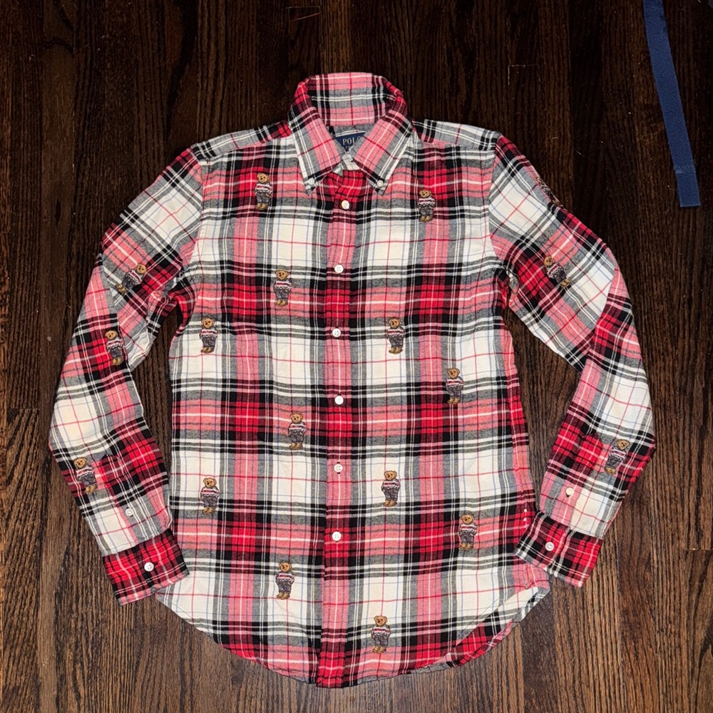 Polo Ralph Lauren Plaid Flannel Shirt with Bears XS